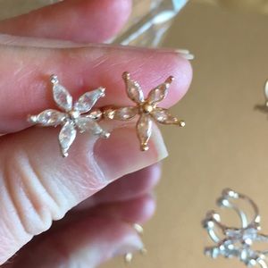 NEW STYLE Silver Flower Crystal Wrap Ear Cuff 2/$18